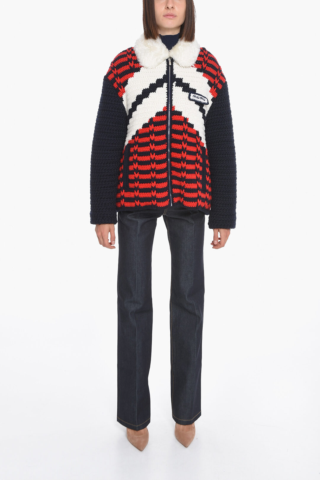 Giacca Imbottita in Maglia di Lana Vergine