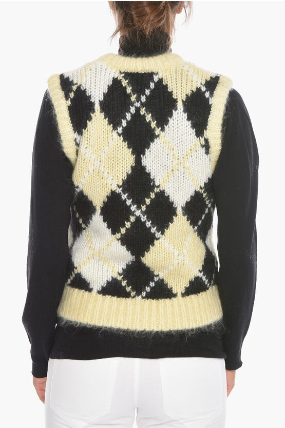 Gilet SIMONES in Misto Mohair con Motivo a Scacchi