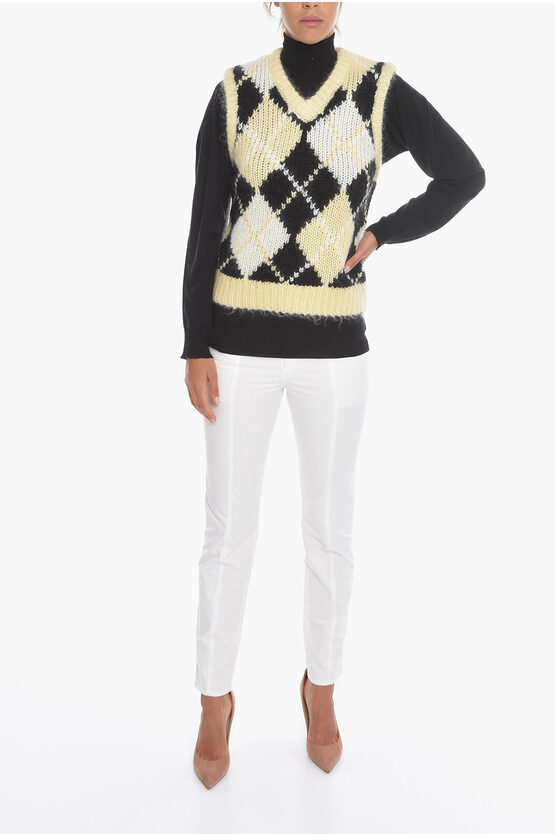 Gilet SIMONES in Misto Mohair con Motivo a Scacchi