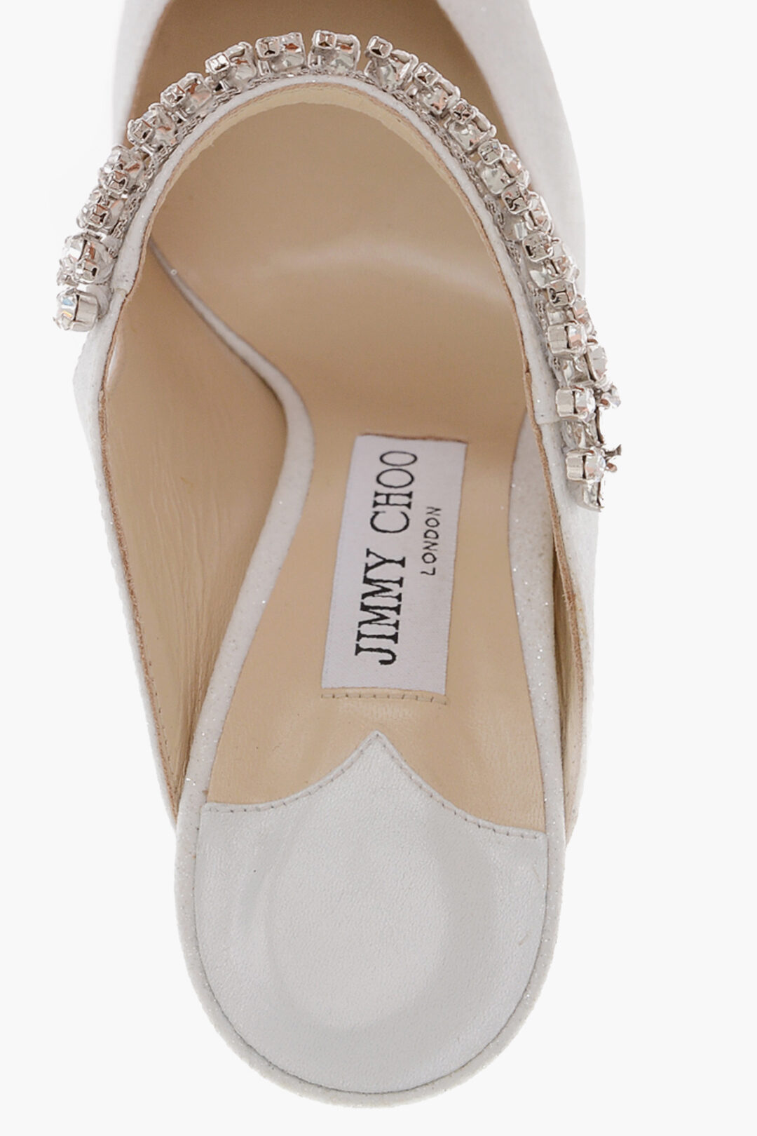 Jimmy Choo Gilleted SANDY Mules With Rhinestone Details Heel