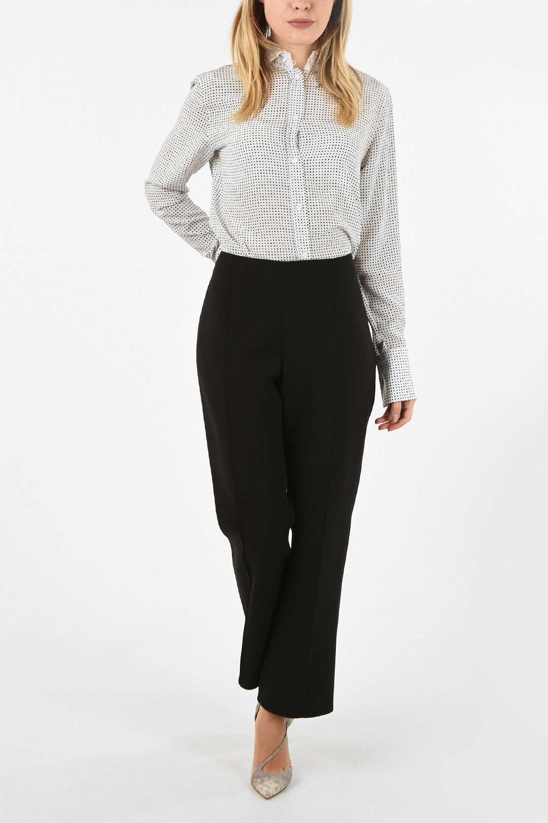 Armani GIORGIO ARMANI silk side-zip fastening bootcut pants