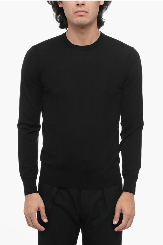 Shop Armani Collezioni Giorgio Crew Neck Virgin Wool Sweater