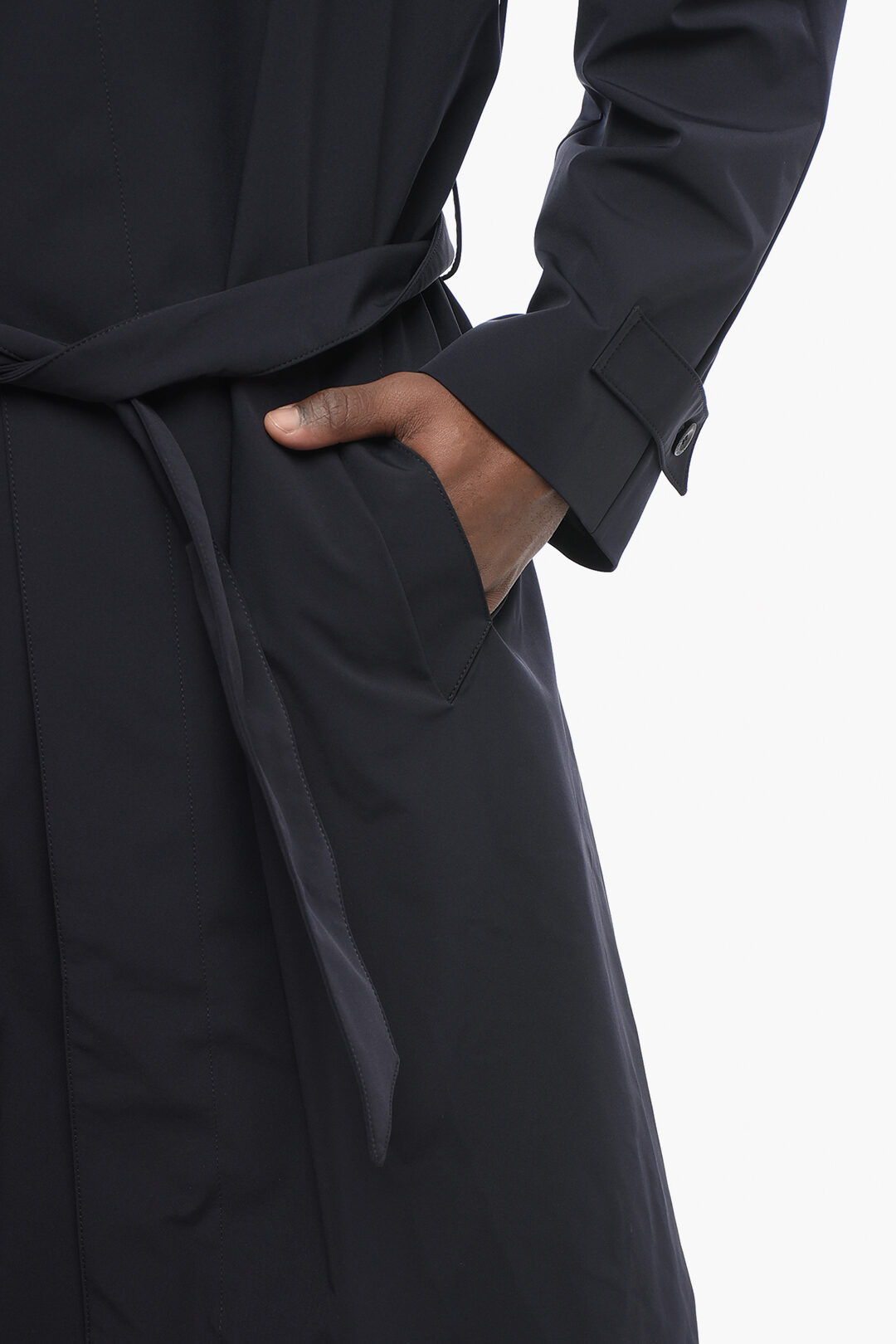 GIORGIO ARMANI Trench Coat ジョルジオアルマーニ Giorgio Armani Trench Coat Black Size EU54 Men Embossed