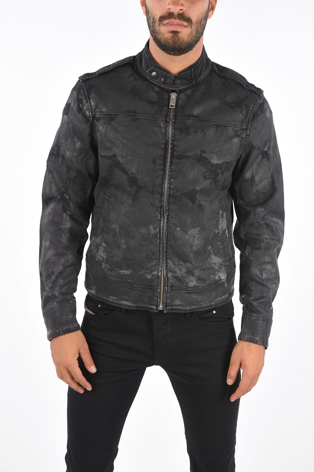 【セール】 Diesel uomo spalmato Denim in D-JEI-SP1-NE Giubbotto ジャケット・アウター