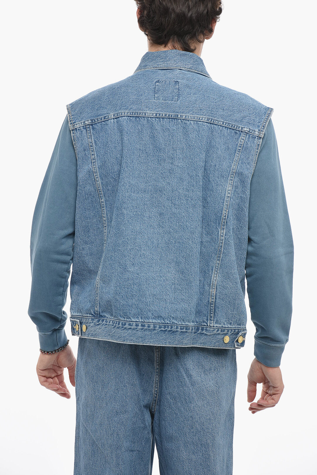 Floerns Canotte da donna senza maniche con bottoni in denim con scollo