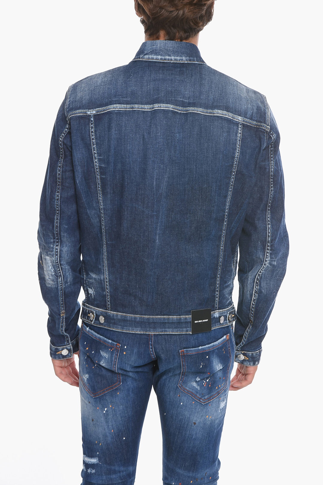 Dsquared2 Giubbotto In Jeans Effetto Vintage uomo Glamood Outlet