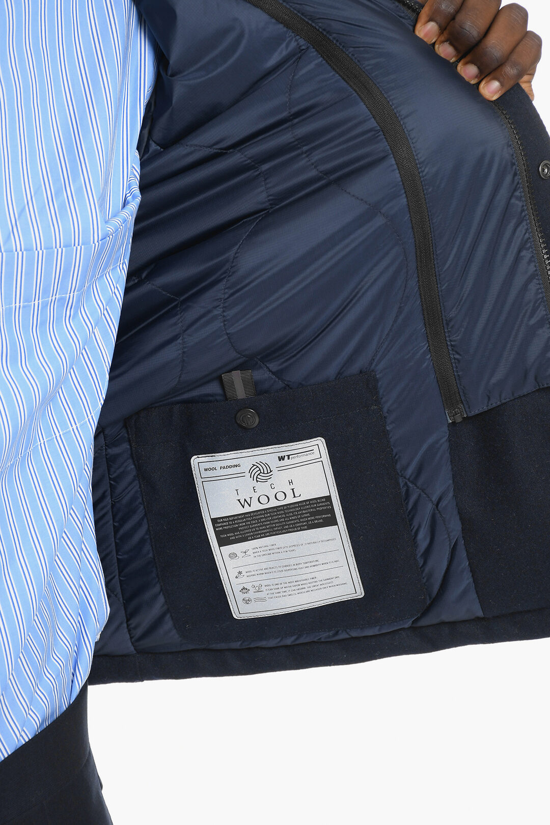 Adhoc Cappotto in Lana Tech con Bomber Interno Rimovibile uomo
