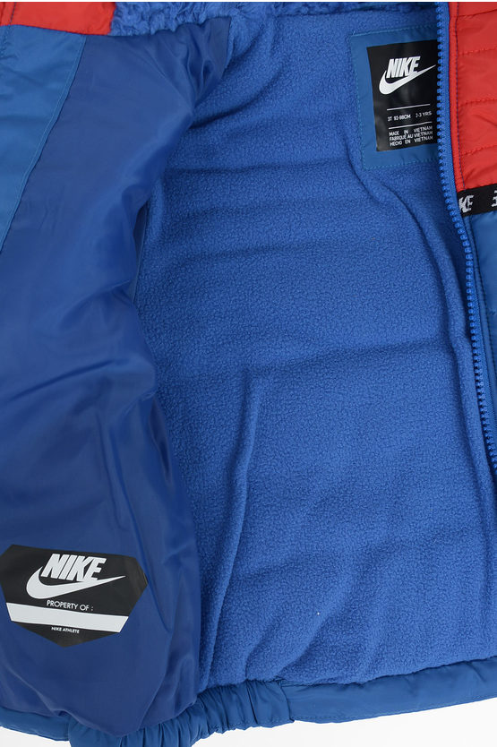 Giubbotto Puffer Bicolore con Chiusura Zip Frontale