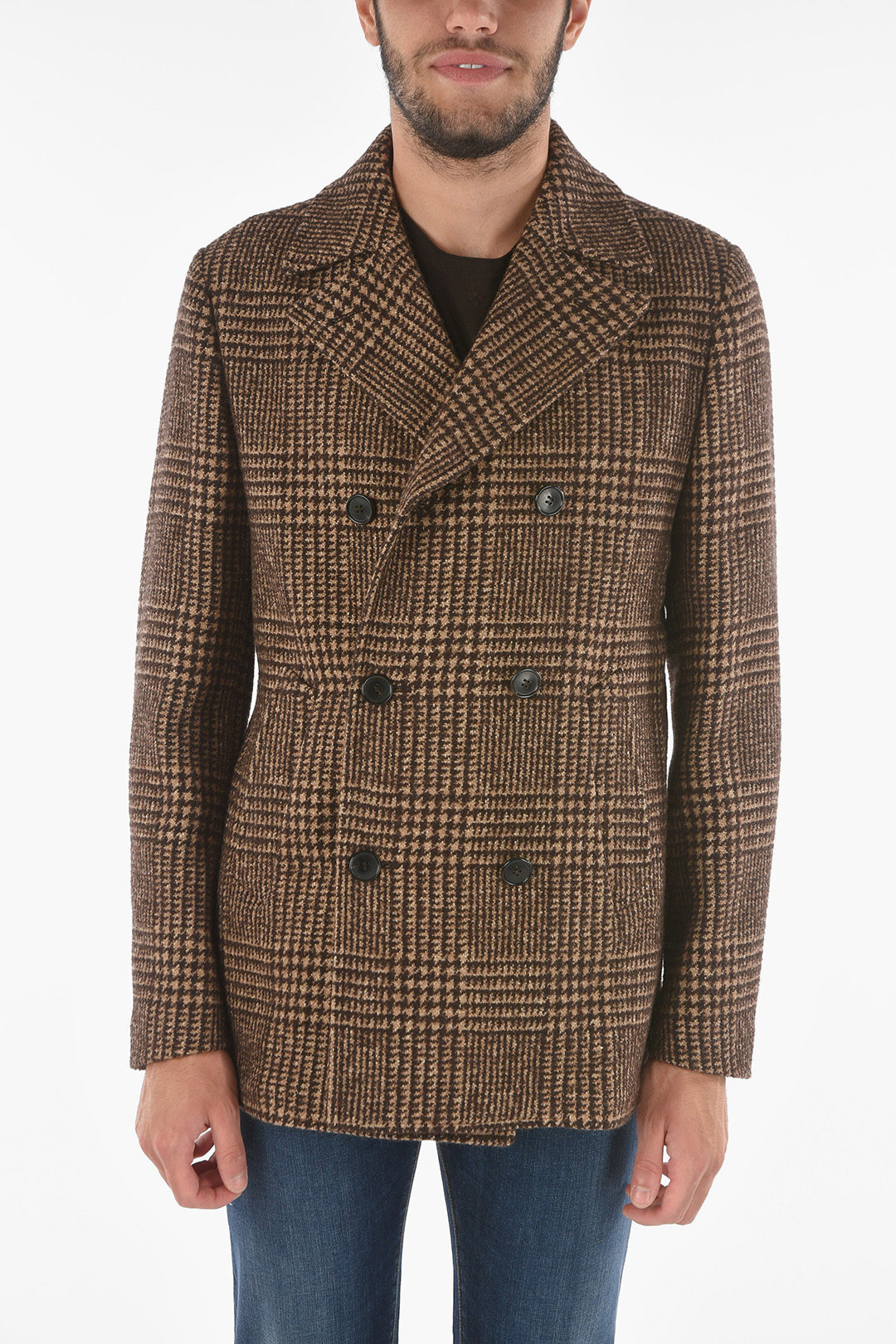 Checkered peacoat best sale