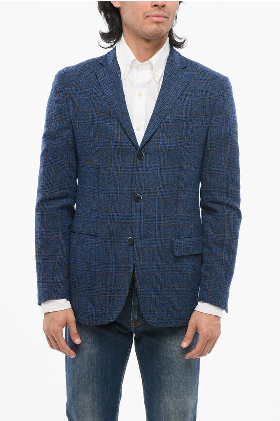 Nino Danieli Glen Plaid Motif Blazer With Flap Pocket