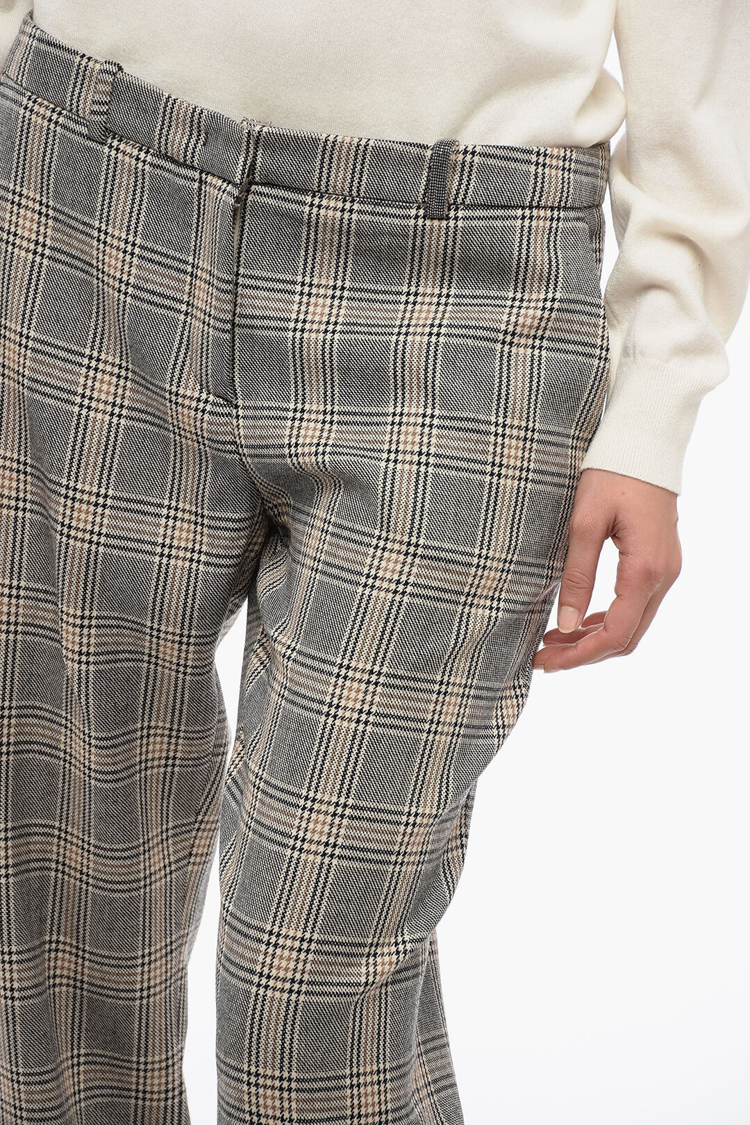 【★大人気★】fabiana filippi ☆ グレンチェックパンツ Fabiana Filippi Glen-Plaid Motif Pants with Shimmer Detail