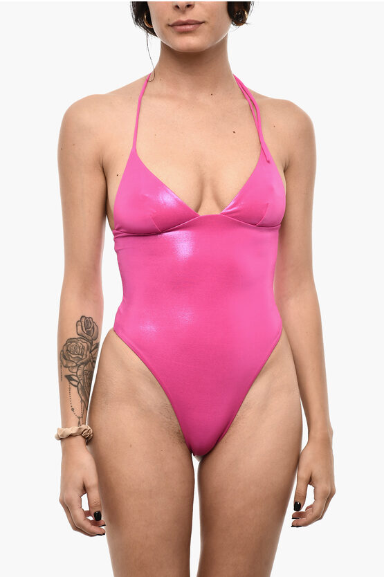 DSQUARED2 GLITTER ONE PIECE SWIMSUIT WITH EMBOSSED LOGO