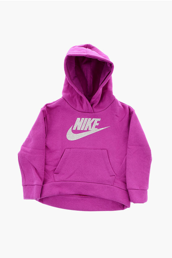 Nike Glittered Logo Hoodie In Pink