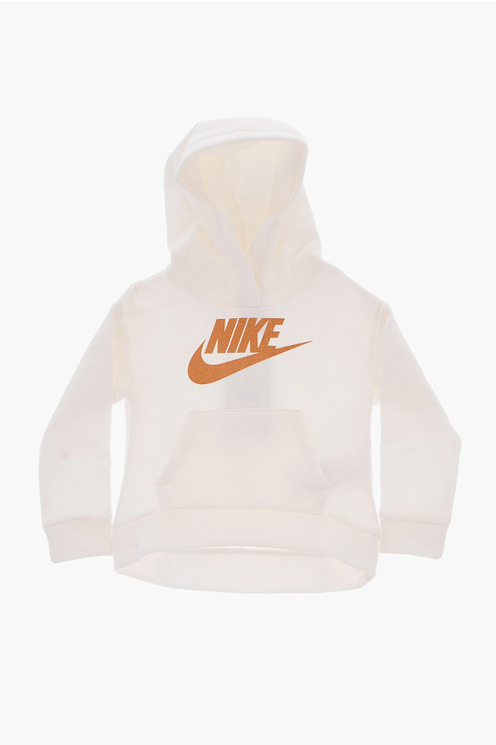 Nike Glittered Logo Hoodie In White