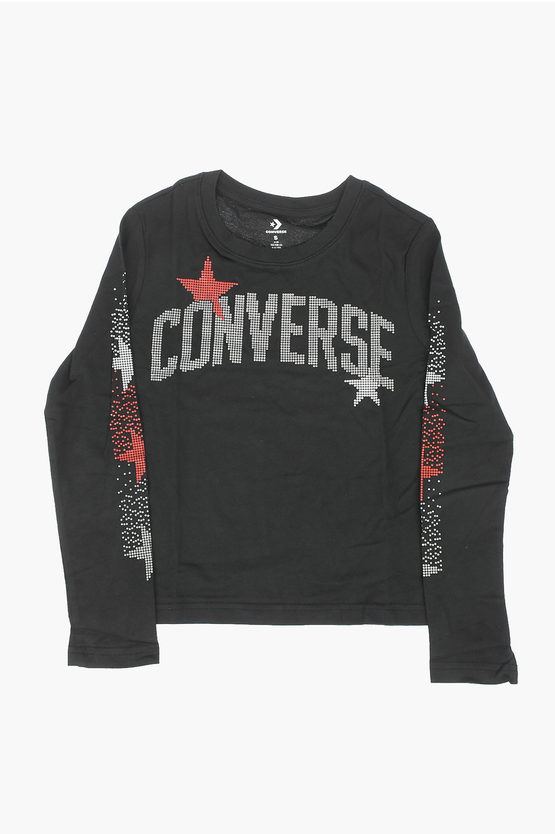 Converse Glittered T-shirt In Black