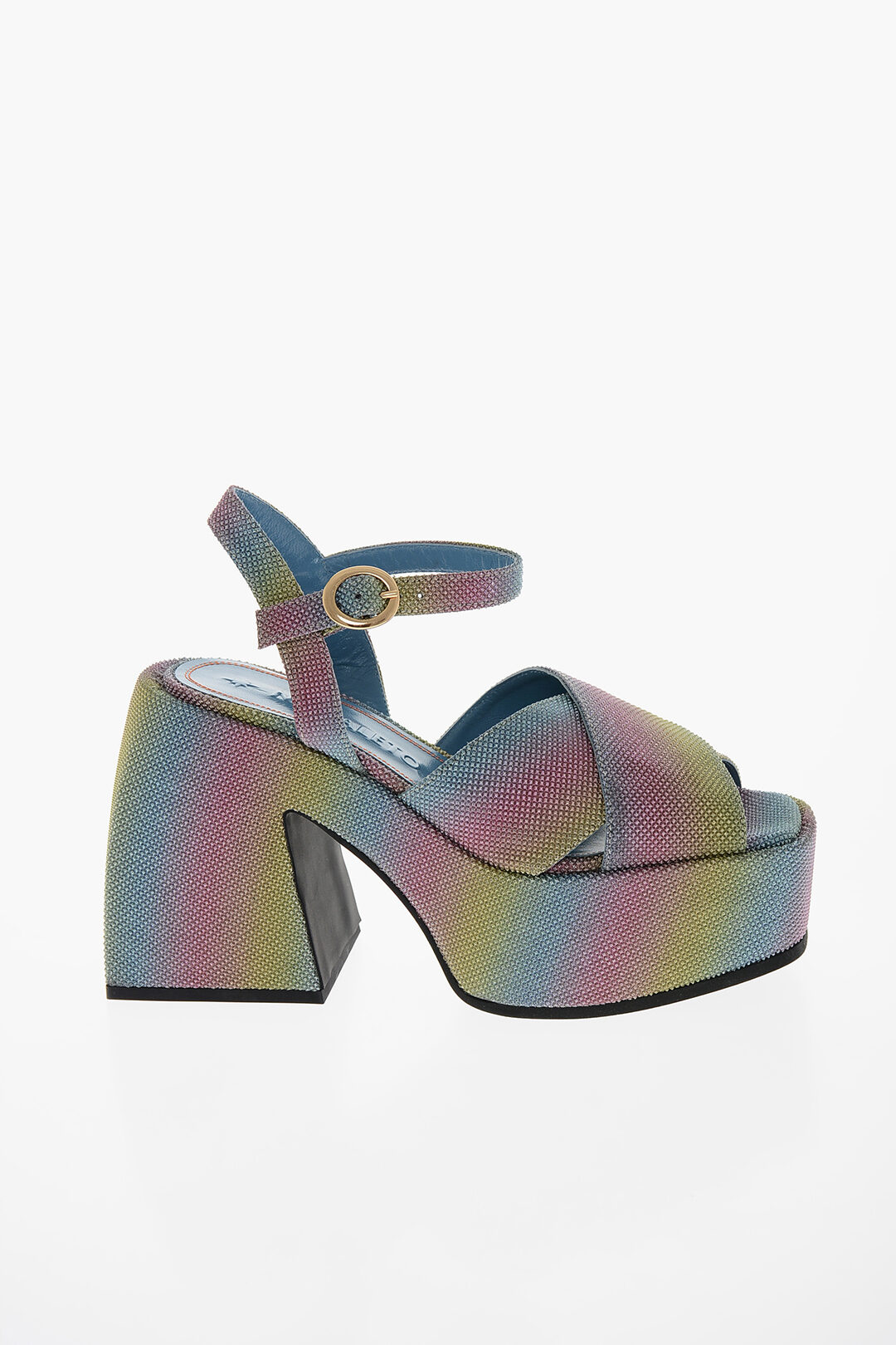 Nodaleto Glittery BULLA JONI RAINBOW Platform Sandals 12cm