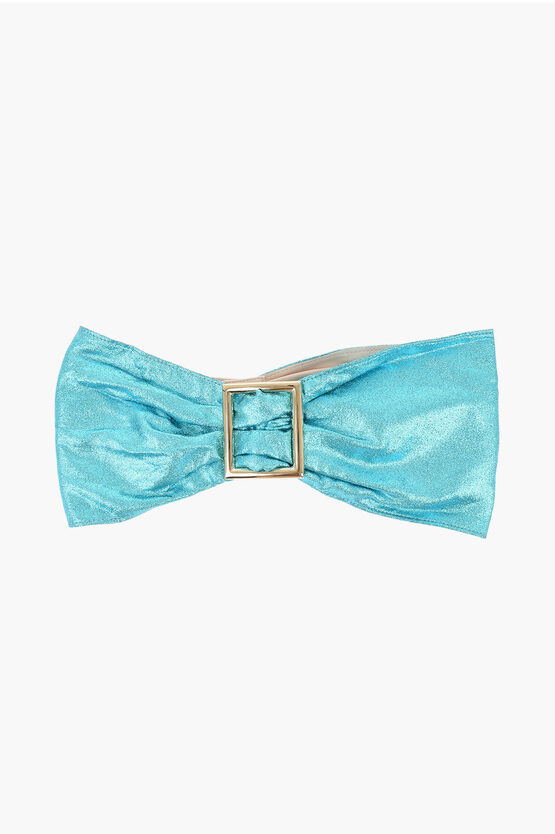 Elisabetta Franchi Glittery Leather Sash Belt