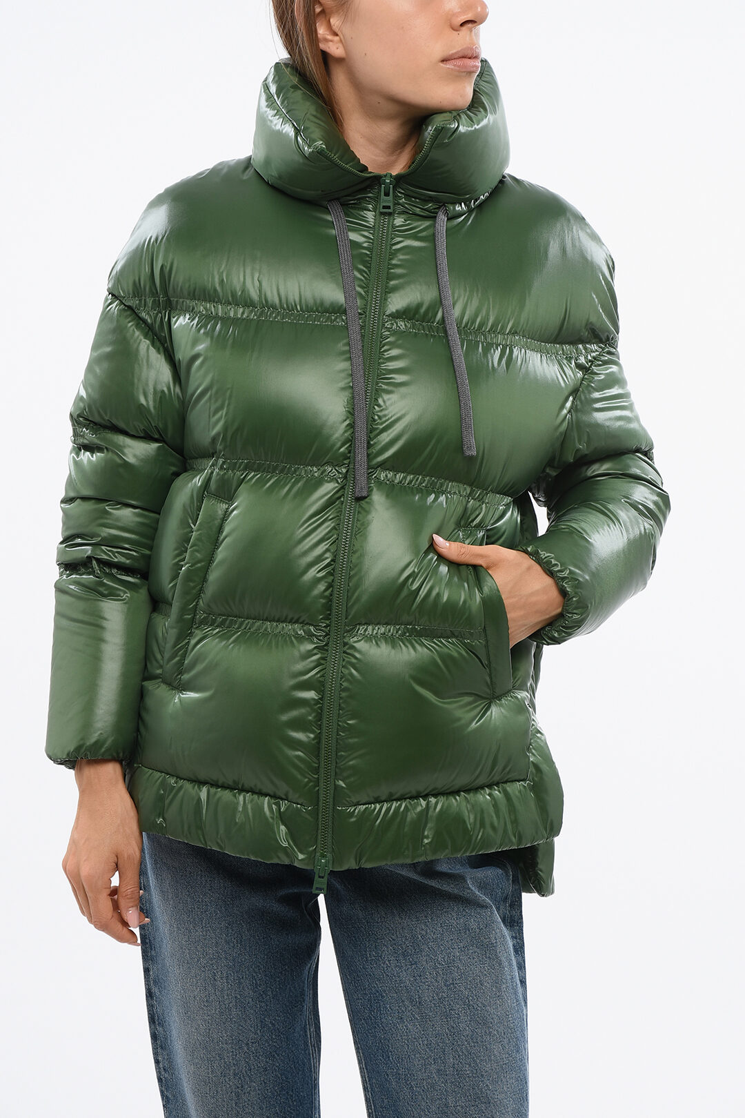 Herno GLOBE Nylon Down Jacket with Drawstringed Waist women