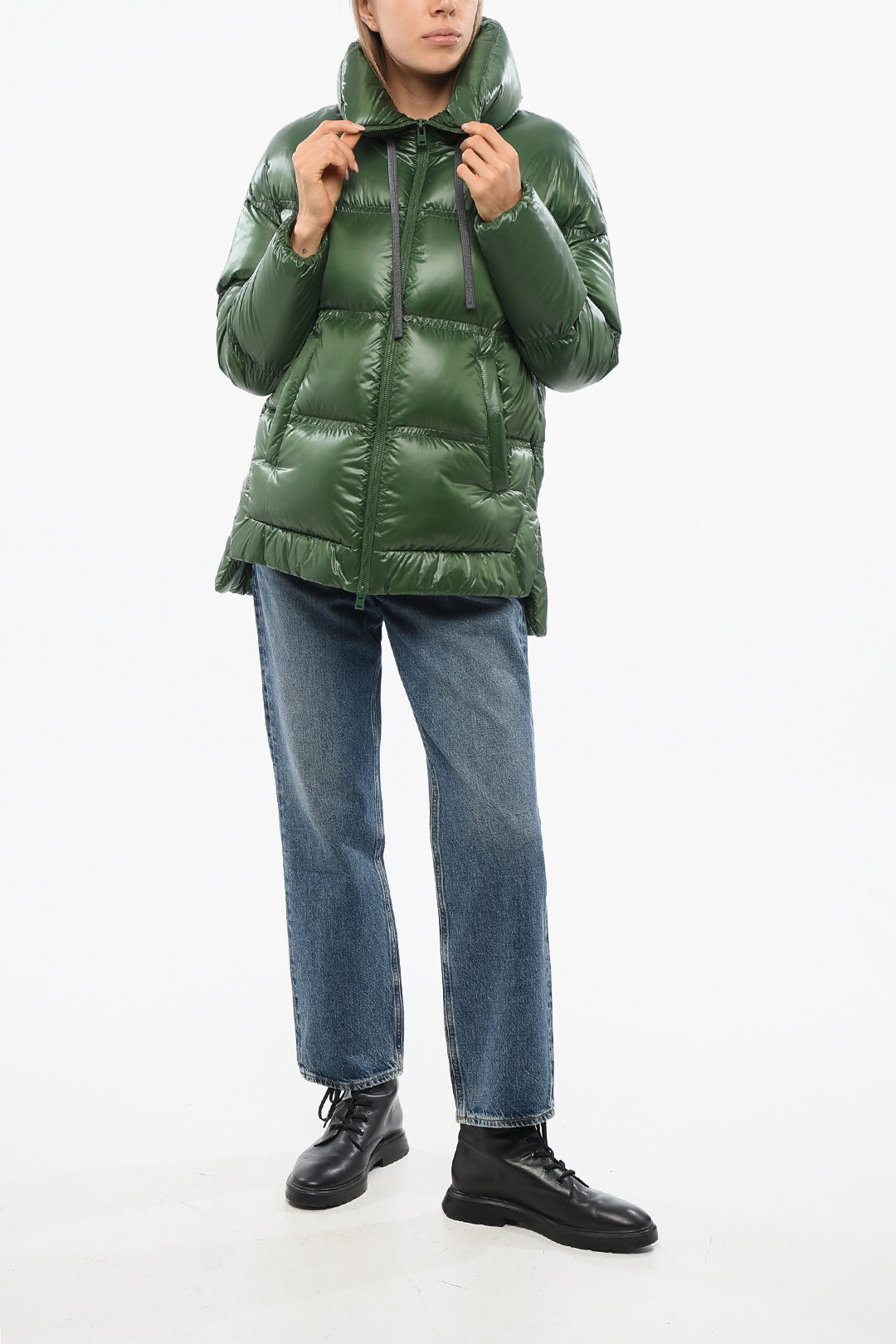 Herno GLOBE Nylon Down Jacket with Drawstringed Waist women