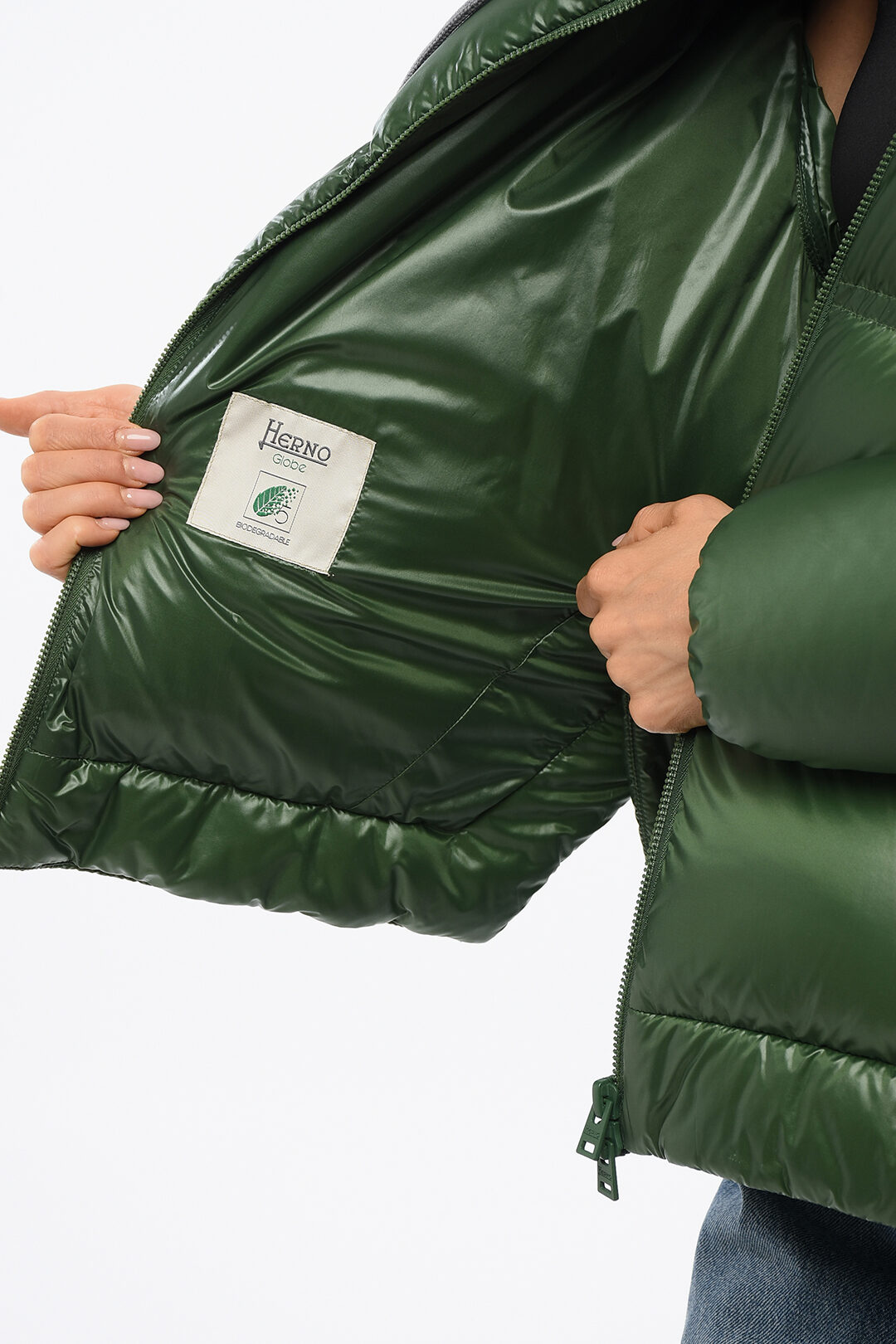 Herno GLOBE Nylon Down Jacket with Drawstringed Waist women