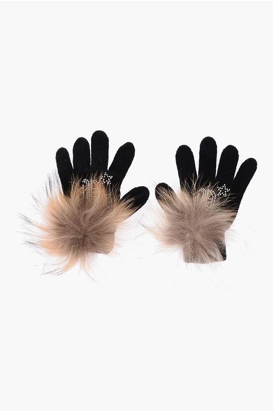 Philipp Plein Gloves Luxury With Real Fur