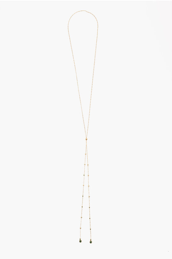 Bottega Veneta Gold Colour Silver Necklace With Stone Pendants