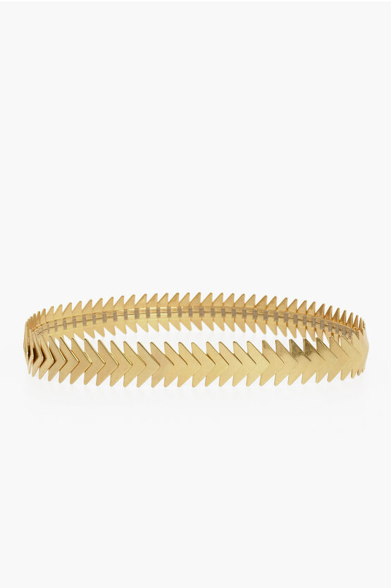 Bottega Veneta Gold-toned Triangle Elasticated Metal Belt