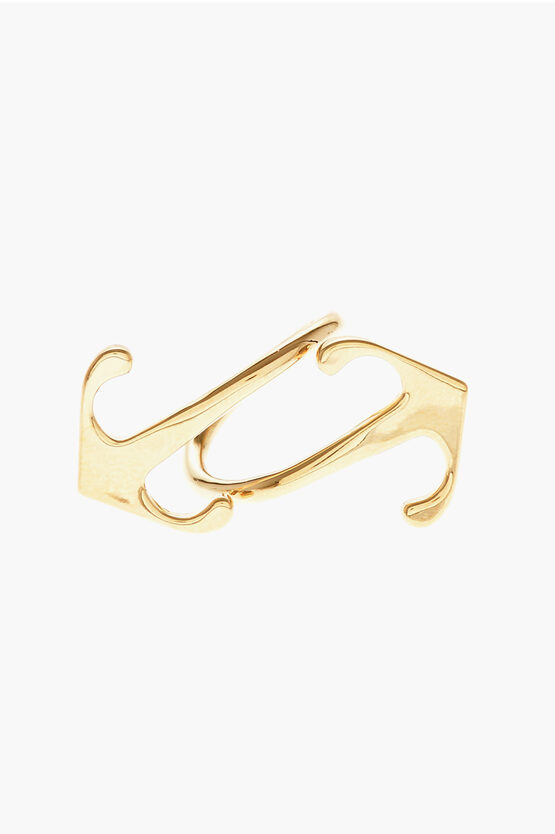 Off-white Golden Effect Brass Mono Arrow Ring