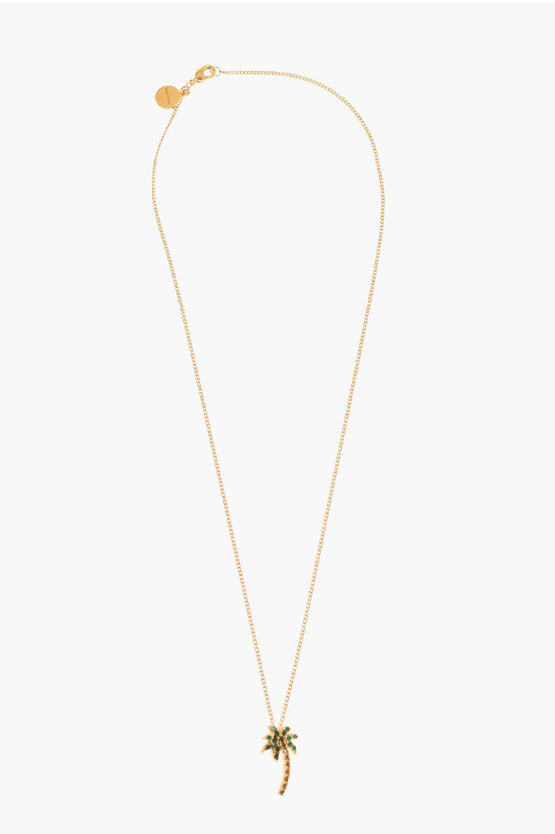 Palm Angels Women's Gold-tone Logo Pendant Necklace