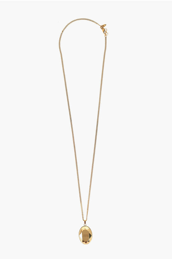 Alexander Mcqueen Golden-effect Chain Necklace With Stone