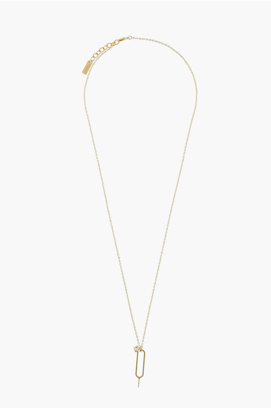 Shop Saint Laurent Golden-effect Chain Necklace