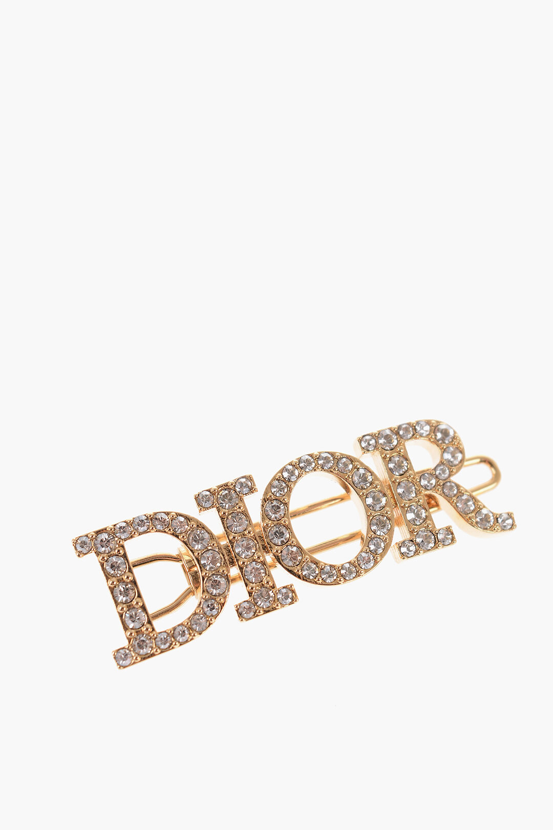 Dior Golden-Effect Hairclip with Rhinestone Embellishment women