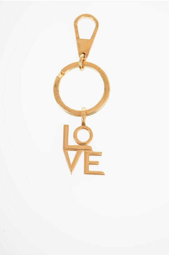 Saint Laurent Golden-effect Keychain With Love Pendant
