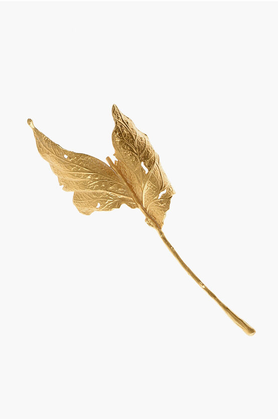 Dsquared2 Golden Effect Leaf Shaped Brooch