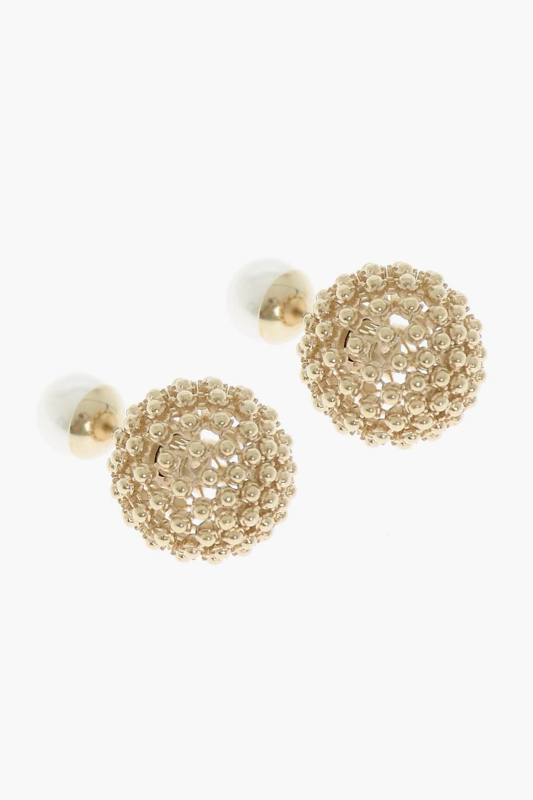 Dior Golden Effect Metal DIOR TRIBALES Earrings with Resin Pearl damen Glamood Outlet