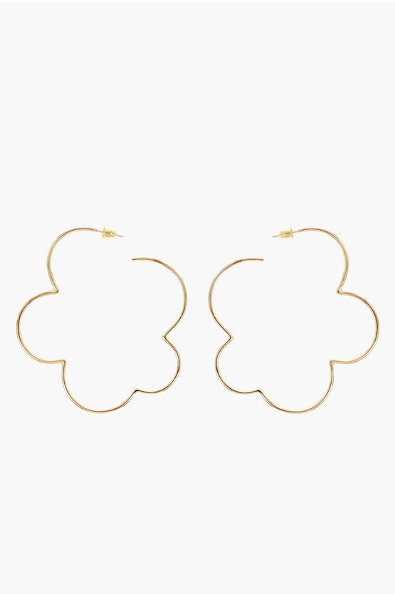 Simone Rocha Golden Effect Metal Earrings With Floral Design