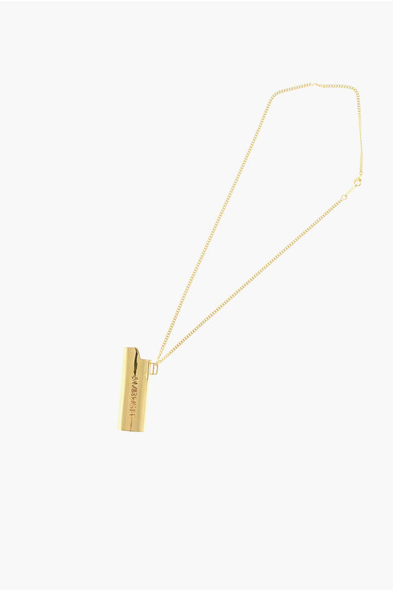 Ambush Golden Effect Metal Necklace With Lighter Case Pendant