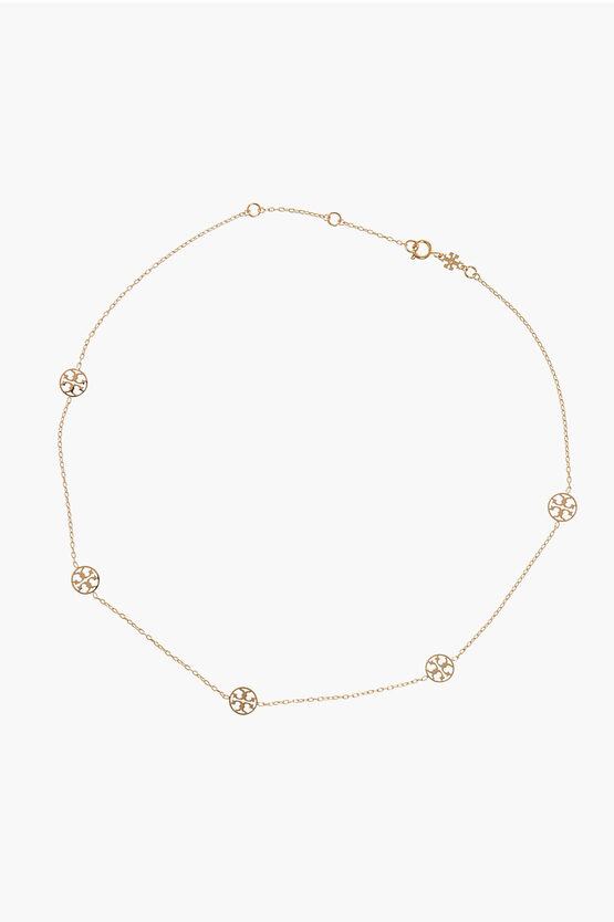 Tory Burch Golden-effect Miller Chain Necklace With Monogram
