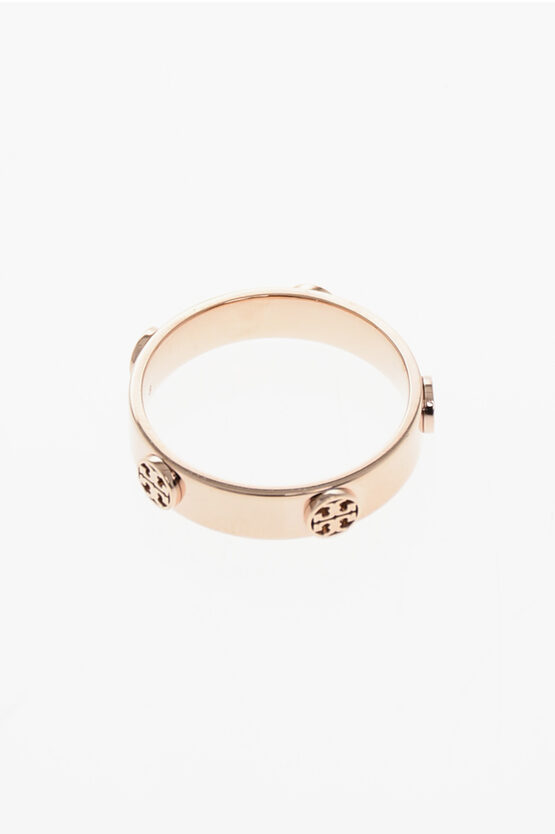 Tory Burch Golden-effect Miller Ring With Studs Monogram