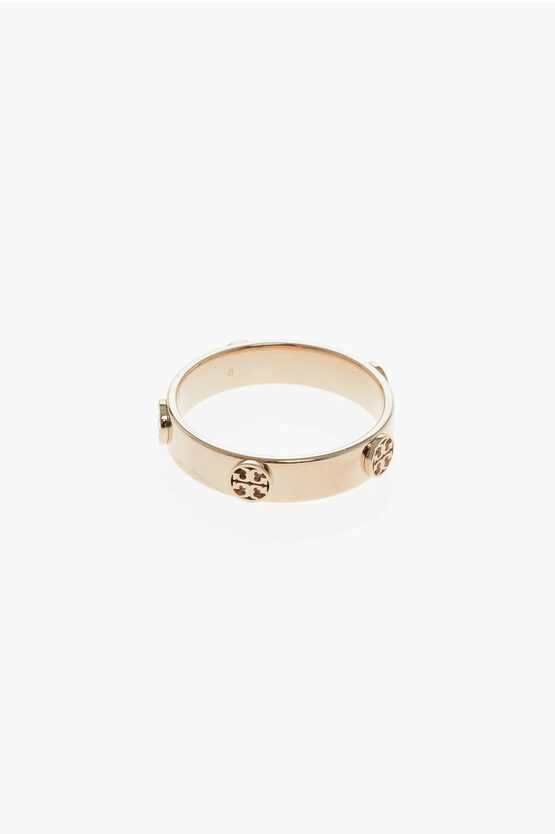Tory Burch Golden-effect Miller Ring With Studs Monogram
