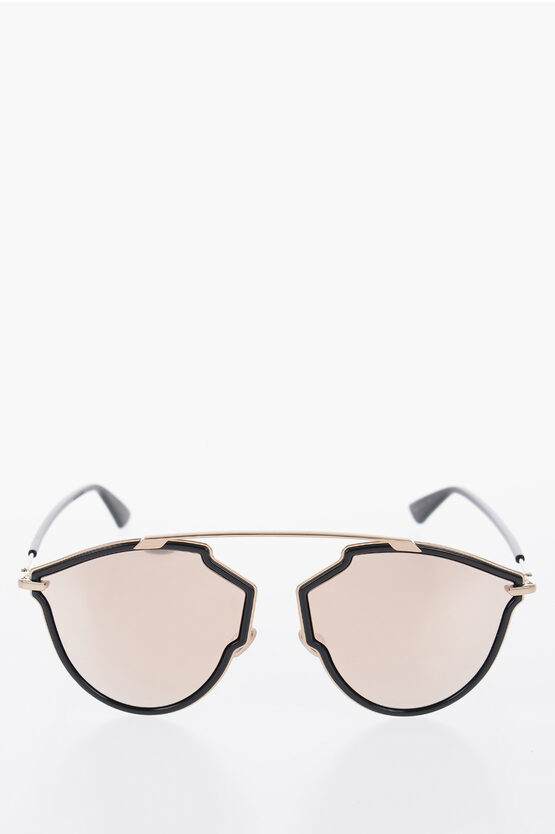 Dior Golden-effect Mirrored So Real Rise Phantos Sunglasses In Black