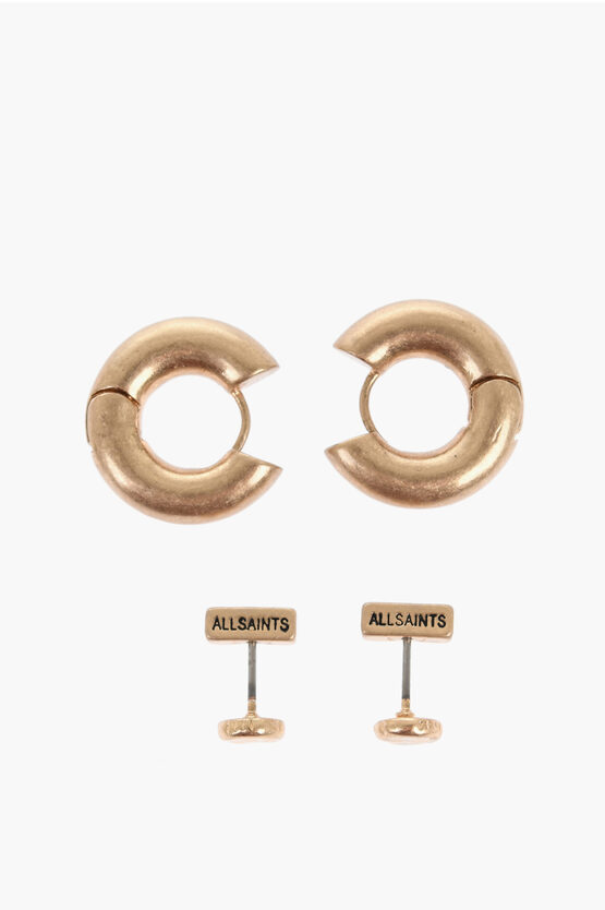 Shop Allsaints Golden Effect Set Earrings