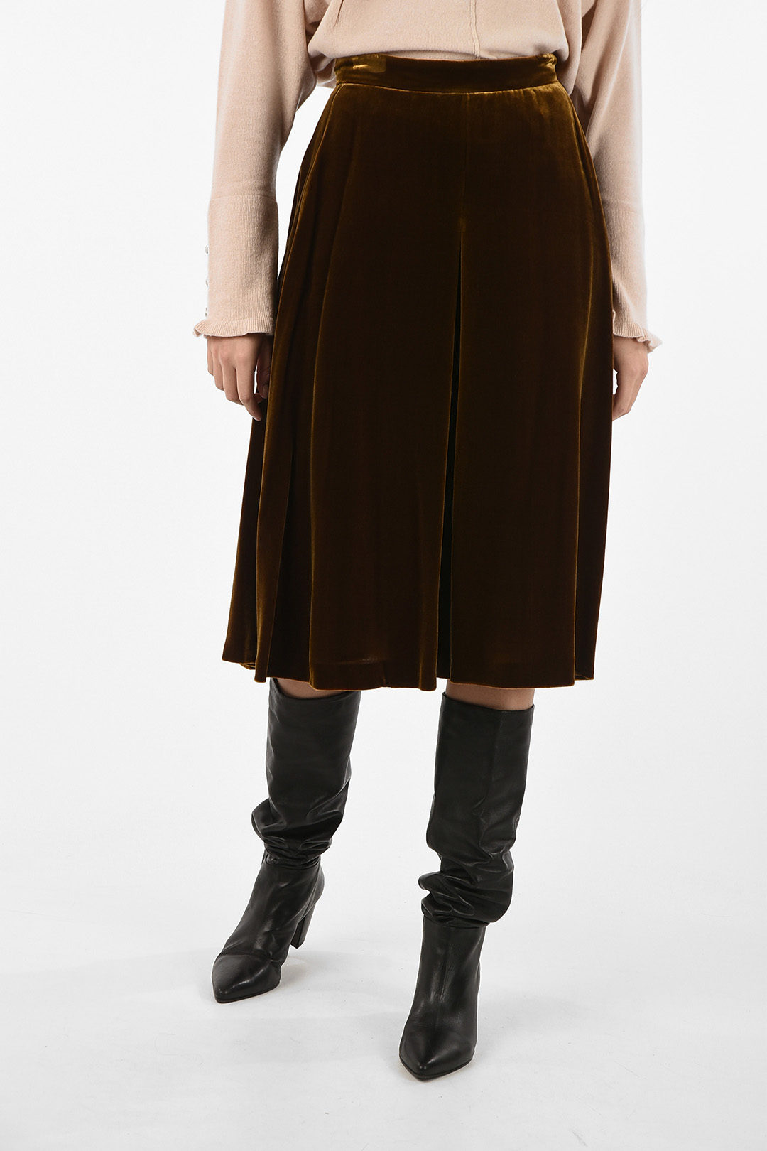 Aspesi gonna a ruota Sotto al Ginocchio di ciniglia donna