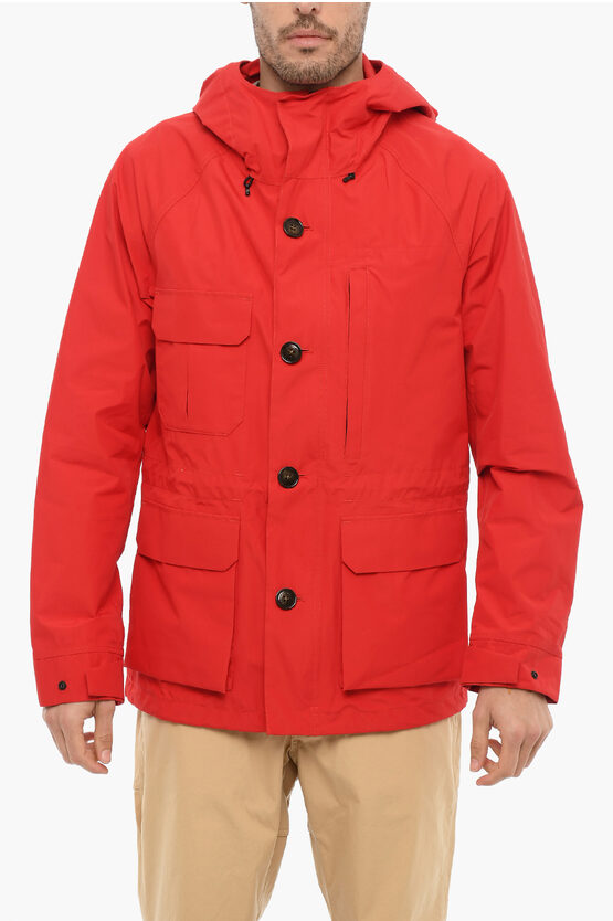 Woolrich Gore-tex Fabric Gtx Mountain Utility Jacket With Hood In Red