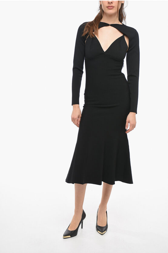 Roland Mouret Gown Maxi Dress With Cut Out Details And Shoulder Cover In Black