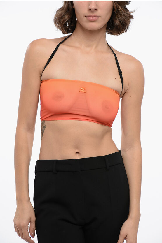 Shop Courrèges Gradient Effect Bandeau Crop Top