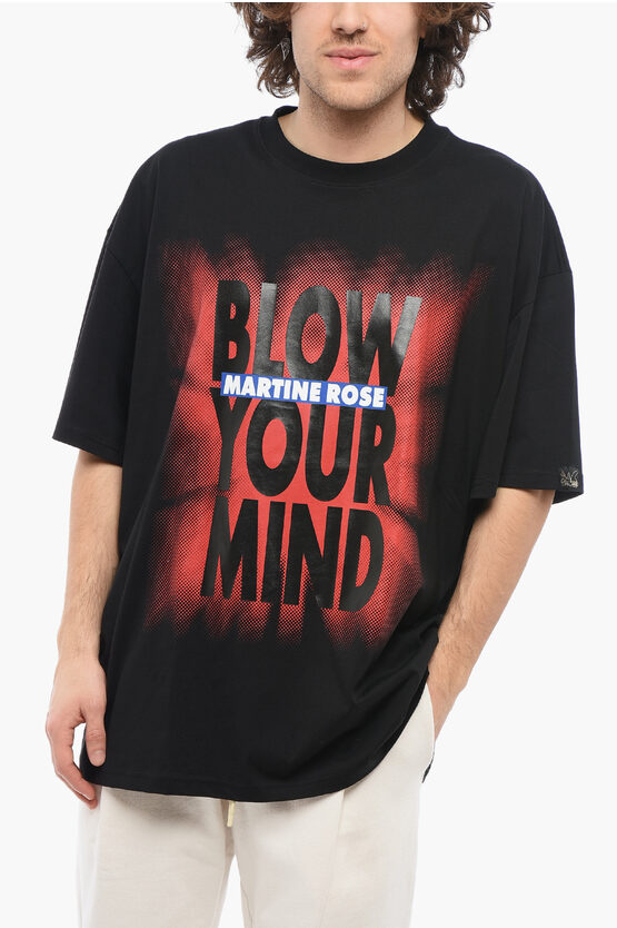 Martine Rose Gradient Effect Oversized Blow Your Mind Crew-neck T-shirt In Black