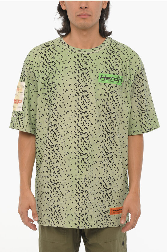 Shop Heron Preston Gradient Effect Polka Dots Crew-neck T-shirt