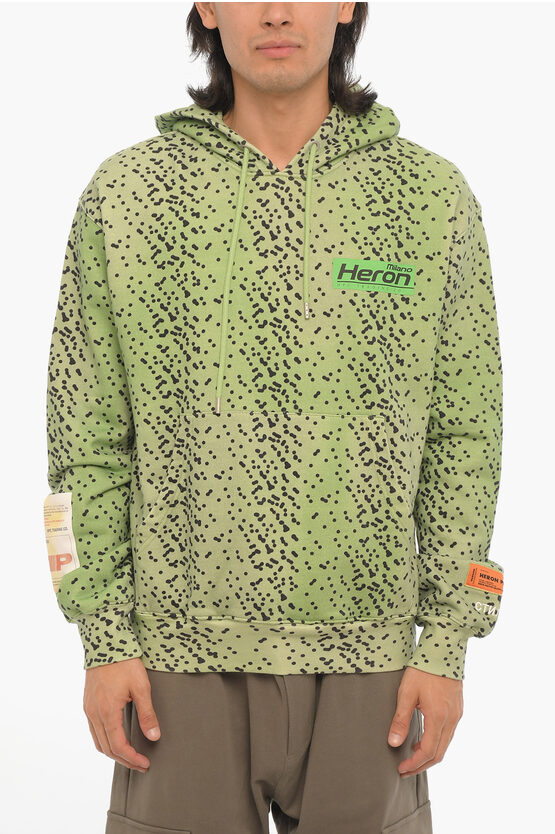 Shop Heron Preston Gradient Effect Polka Dots Hoodie