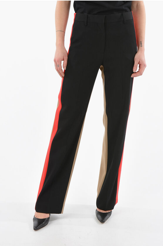 Burberry Grain-de-poudre Wool Lottie Tailored Pants In Iconic Stripe In Black
